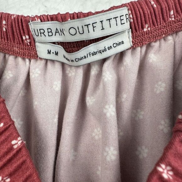 Urban Outfitters Tie Front Crop Top Size M Pink Polka Dot Boho Western Coquette - Picture 5 of 8